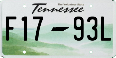 TN license plate F1793L