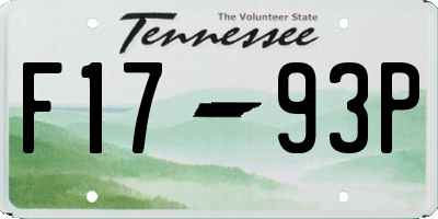 TN license plate F1793P