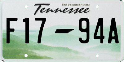 TN license plate F1794A