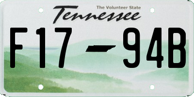 TN license plate F1794B
