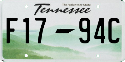 TN license plate F1794C