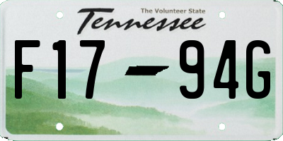 TN license plate F1794G