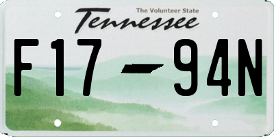 TN license plate F1794N