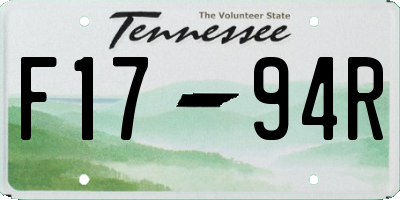 TN license plate F1794R