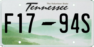 TN license plate F1794S
