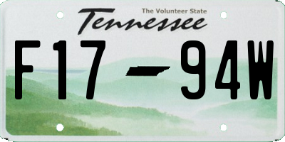 TN license plate F1794W