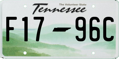 TN license plate F1796C