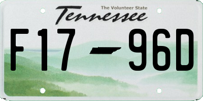 TN license plate F1796D