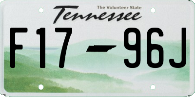 TN license plate F1796J