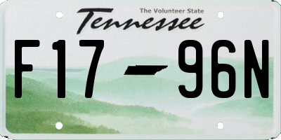 TN license plate F1796N