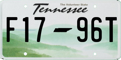 TN license plate F1796T