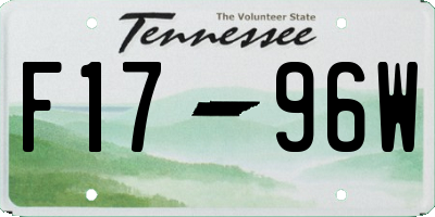 TN license plate F1796W