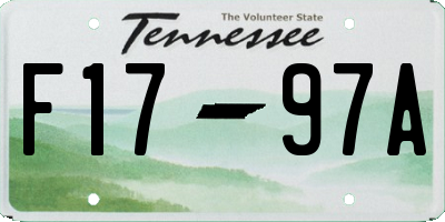 TN license plate F1797A