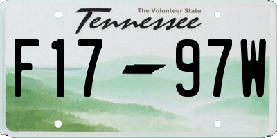 TN license plate F1797W