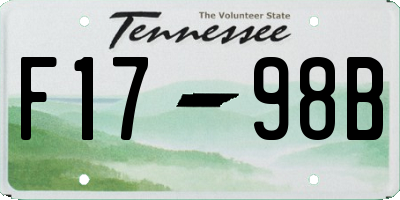 TN license plate F1798B