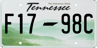 TN license plate F1798C