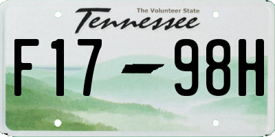 TN license plate F1798H