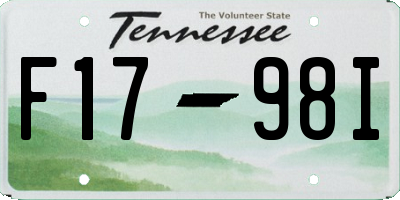 TN license plate F1798I