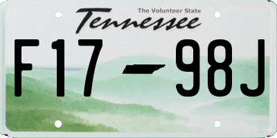 TN license plate F1798J