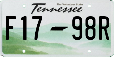 TN license plate F1798R