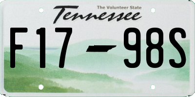 TN license plate F1798S