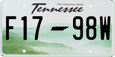 TN license plate F1798W