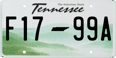 TN license plate F1799A