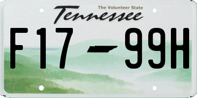 TN license plate F1799H