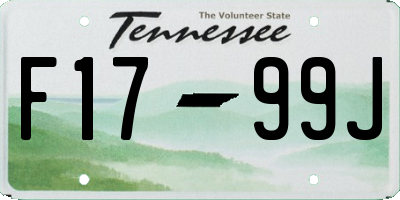 TN license plate F1799J