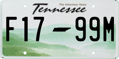TN license plate F1799M