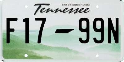 TN license plate F1799N