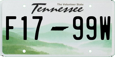 TN license plate F1799W