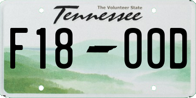 TN license plate F1800D