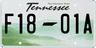 TN license plate F1801A