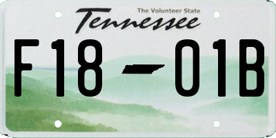 TN license plate F1801B