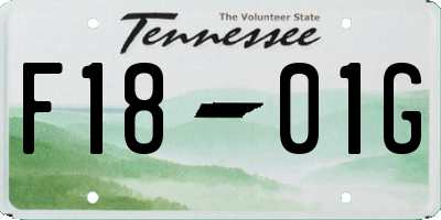 TN license plate F1801G