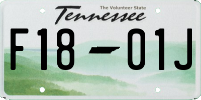 TN license plate F1801J
