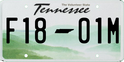TN license plate F1801M