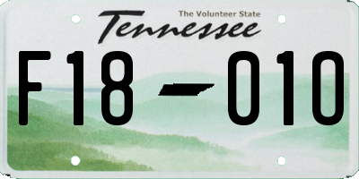 TN license plate F1801O