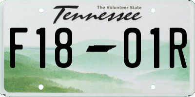 TN license plate F1801R