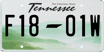 TN license plate F1801W
