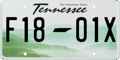 TN license plate F1801X