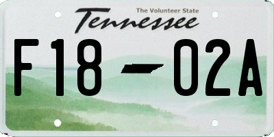 TN license plate F1802A