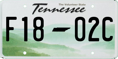 TN license plate F1802C