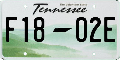 TN license plate F1802E