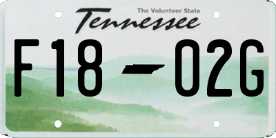 TN license plate F1802G