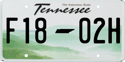 TN license plate F1802H