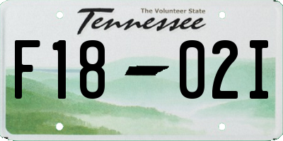 TN license plate F1802I