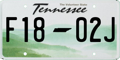 TN license plate F1802J