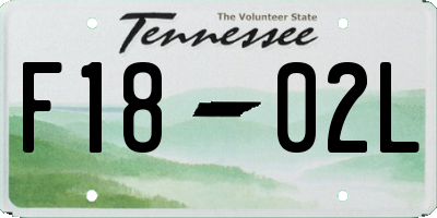 TN license plate F1802L